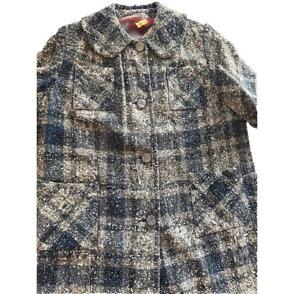 Vintage Union Label 1950s Speckled Wool Flannel Pattern Coat. EUC. One Of A Kind - Picture 3 of 12